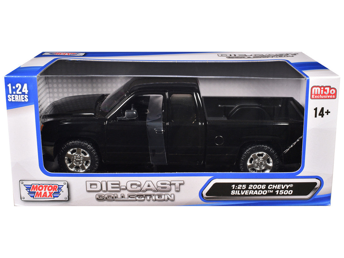 2006 Chevrolet Silverado 1500 Pickup Truck Black "Die-Cast Collection" Series 1/25 Diecast Model Car by Motormax LuxuryLifeWay Online Store