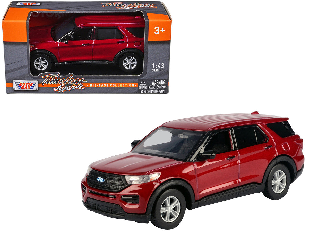 2023 Ford Explorer Red Metallic "Timeless Legends" Series 1/43 Diecast Model Car by Motormax LuxuryLifeWay Online Store