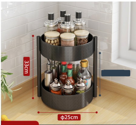 Multi Layer Rotating Spice Storage Rack For Kitchen Countertops CJD2