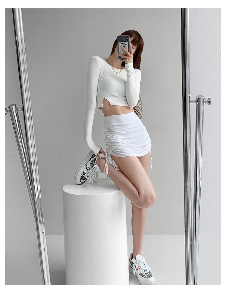 Slim High-Waist Pleated Skirt NorixaFashion.com