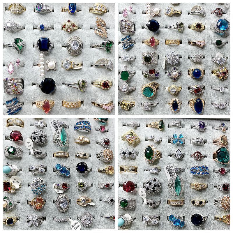 European And American Jewelry Exaggerated Fashion Micro-set Gem Ring