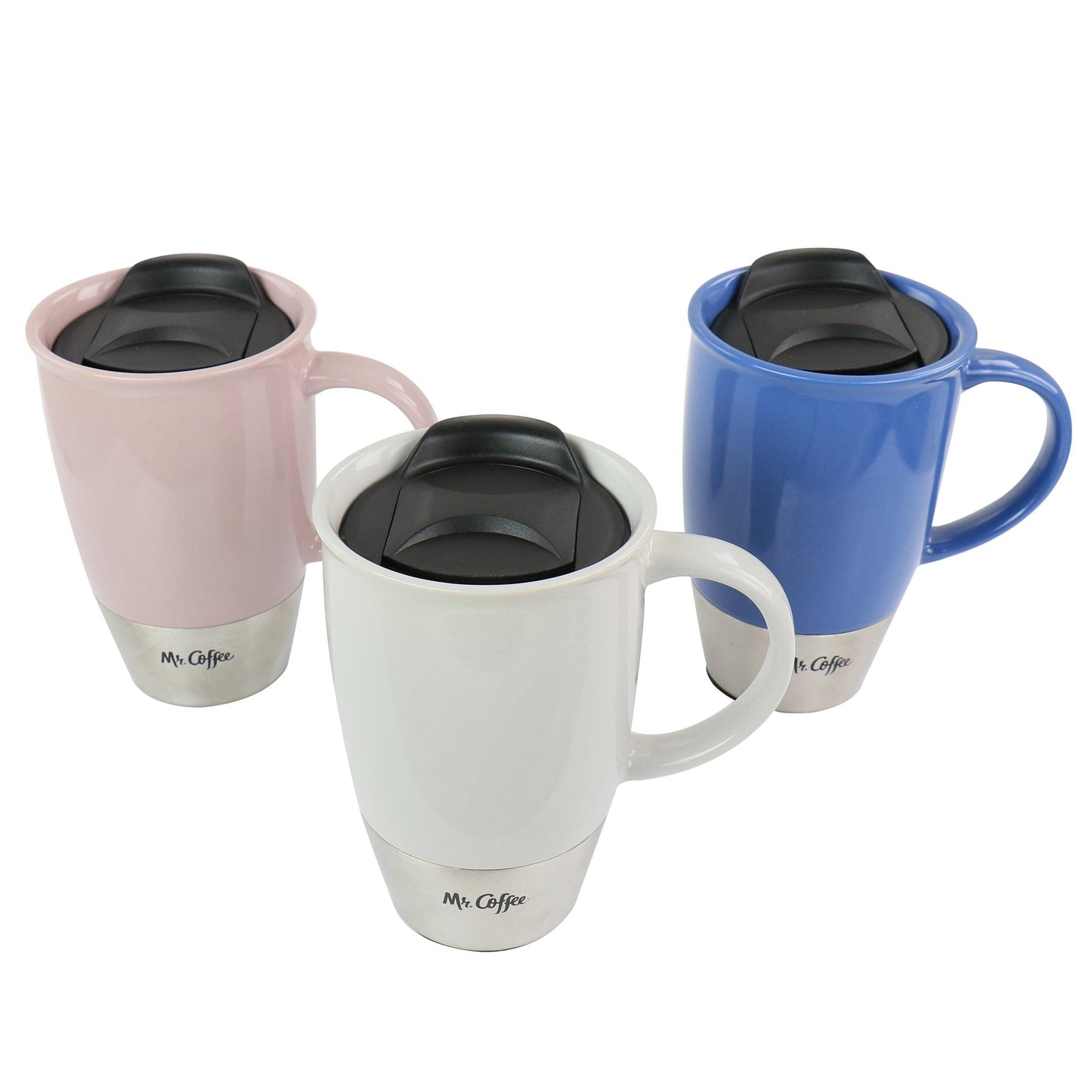 Mr. Coffee14 oz Stoneware Assorted Travel Mug Set of 3 LuxuryLifeWay Online Store