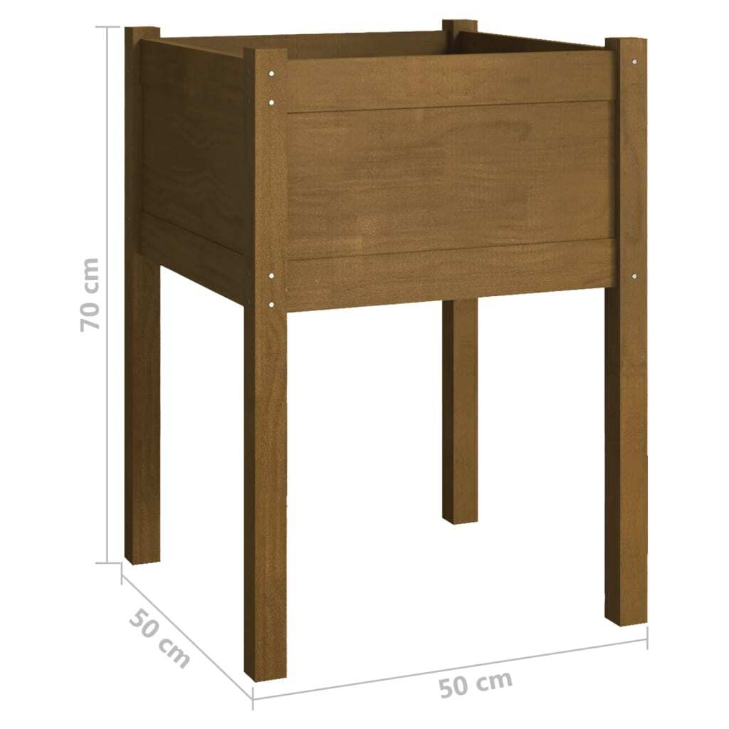 Garden Planter Honey Brown 19.7"x19.7"x27.6" Solid Wood Pine LuxuryLifeWay Online Store