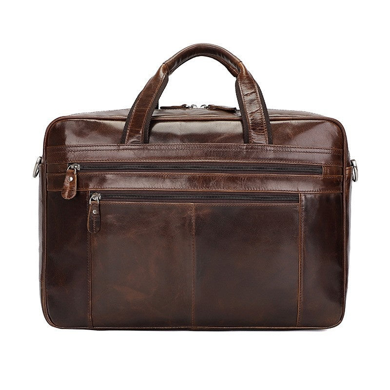 Leather Handbag Briefcase Napa Leather Comfortable Texture Men's Real-leather Bag LadyShow.Store