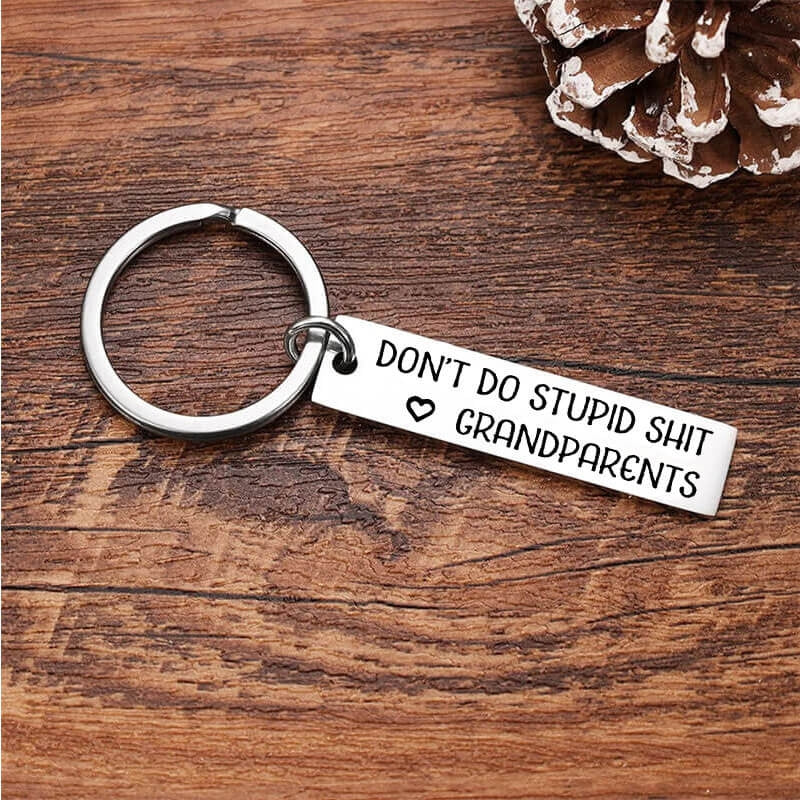 Don't Do Anything Stupid Key Card Stainless Steel LadyShow.Store