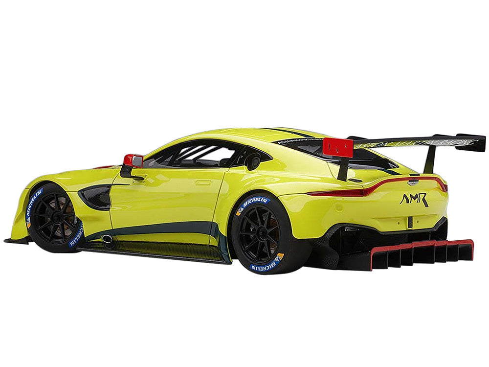 2018 Aston Martin Vantage GTE Le Mans PRO Presentation Car Lemon Green Metallic with Carbon and Red Accents "Aston Martin Racing" 1/18 Model Car by Autoart LuxuryLifeWay Online Store