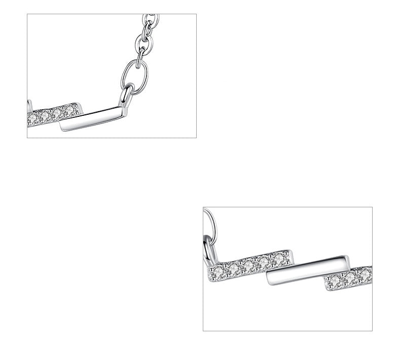 S925 Sterling Silver Wavy Necklace LadyShow.Store
