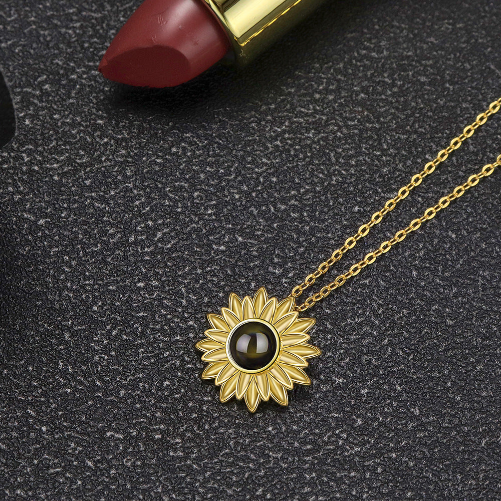 S925 Sterling Silver Sunflower Necklace LadyShow.Store