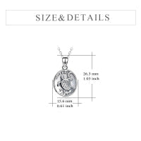 925 Sterling Silver Sea Turtle Photo Locket Necklace Photo Pendant Jewelry LadyShow.Store