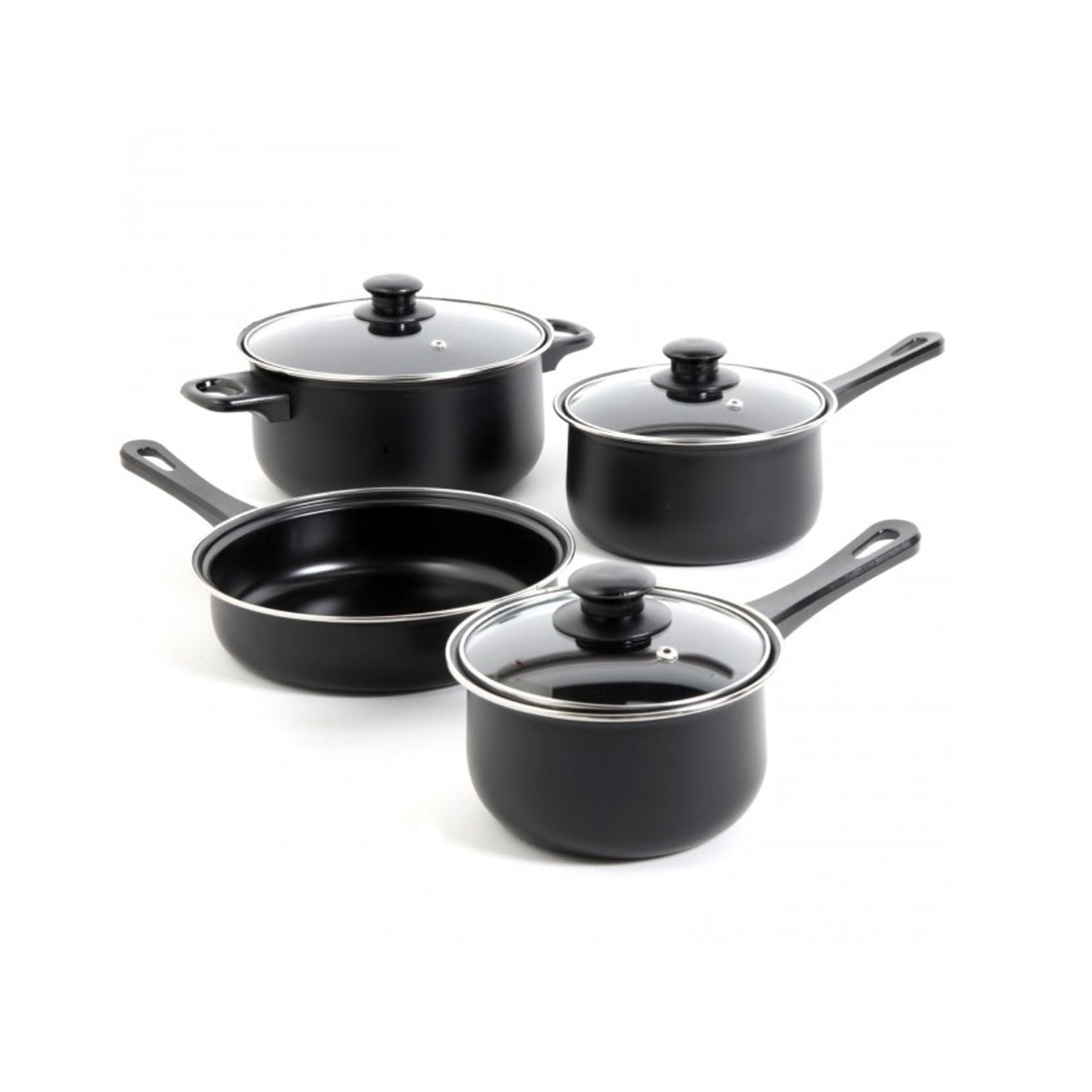 Gibson Home Chef Du Jour 7 Piece Carbon Steel Nonstick Cookware Set in Black LuxuryLifeWay Online Store