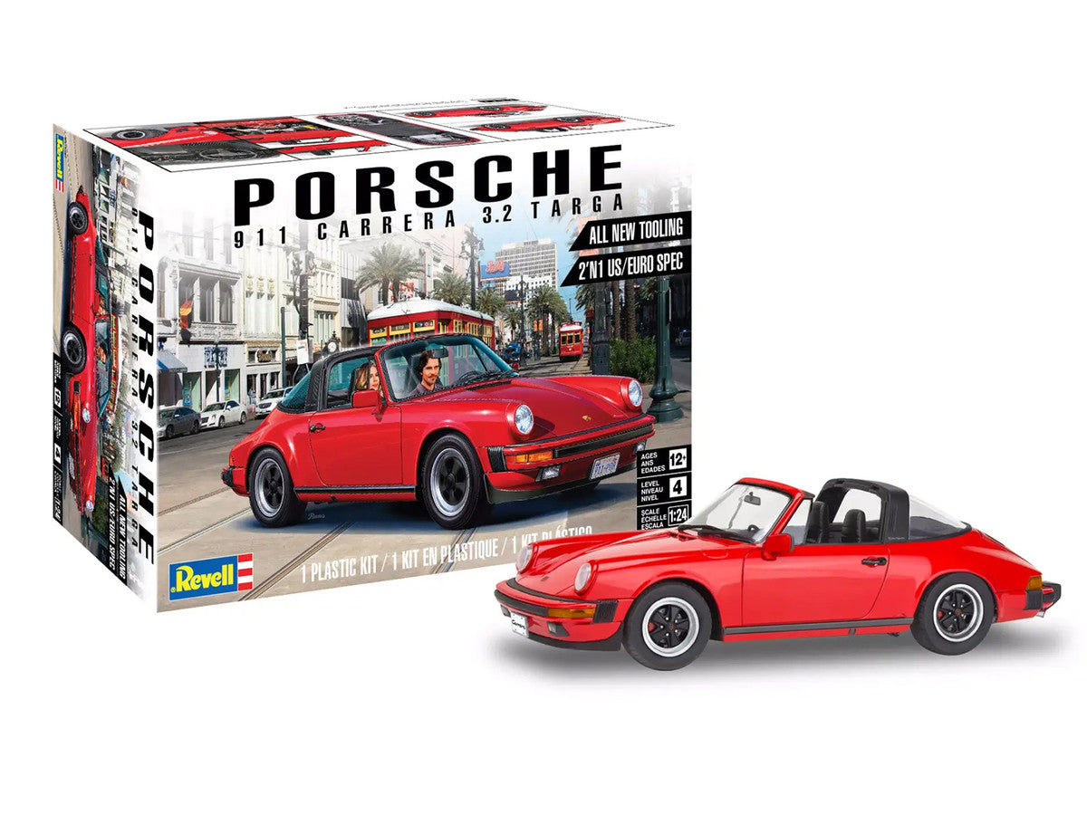 Level 4 Model Kit Porsche 911 Carrera 3.2 Targa 2-in-1 Kit 1/24 Scale Model by Revell LuxuryLifeWay Online Store
