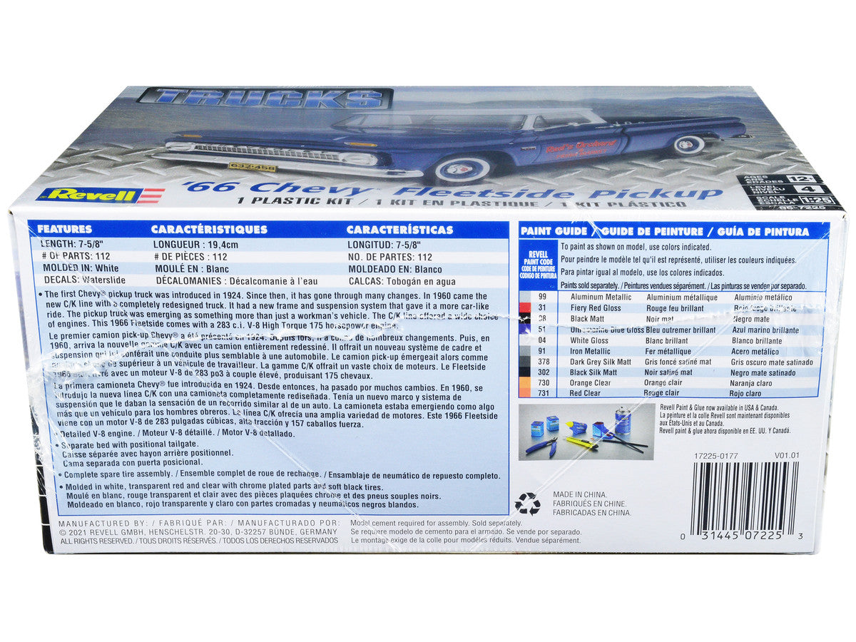 Level 4 Model Kit 1966 Chevrolet Fleetside Pickup Truck 1/25 Scale Model by Revell LuxuryLifeWay Online Store