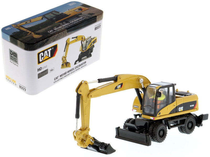 CAT Caterpillar M318D Wheeled Excavator with Operator "High Line" Series 1/87 (HO) Scale Diecast Model by Diecast Masters LuxuryLifeWay Online Store