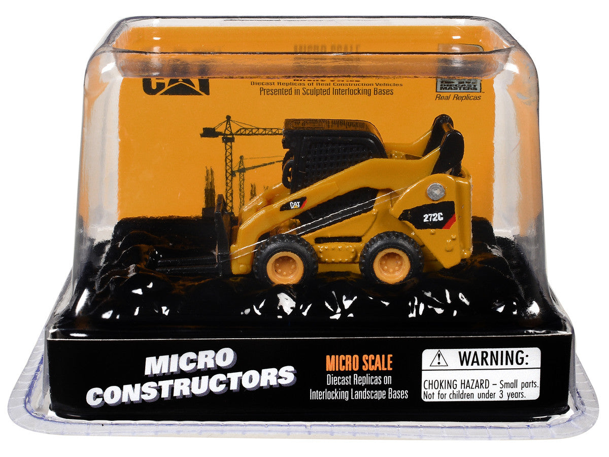 CAT Caterpillar 272C Skid Steer Loader with Pallet Fork Yellow "Micro-Constructor" Series Diecast Model by Diecast Masters LuxuryLifeWay Online Store