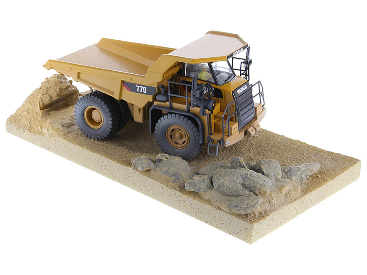 CAT Caterpillar 770 Off-Highway Truck Yellow (Weathered) with Operator "Weathered" Series 1/50 Diecast Model by Diecast Masters LuxuryLifeWay Online Store