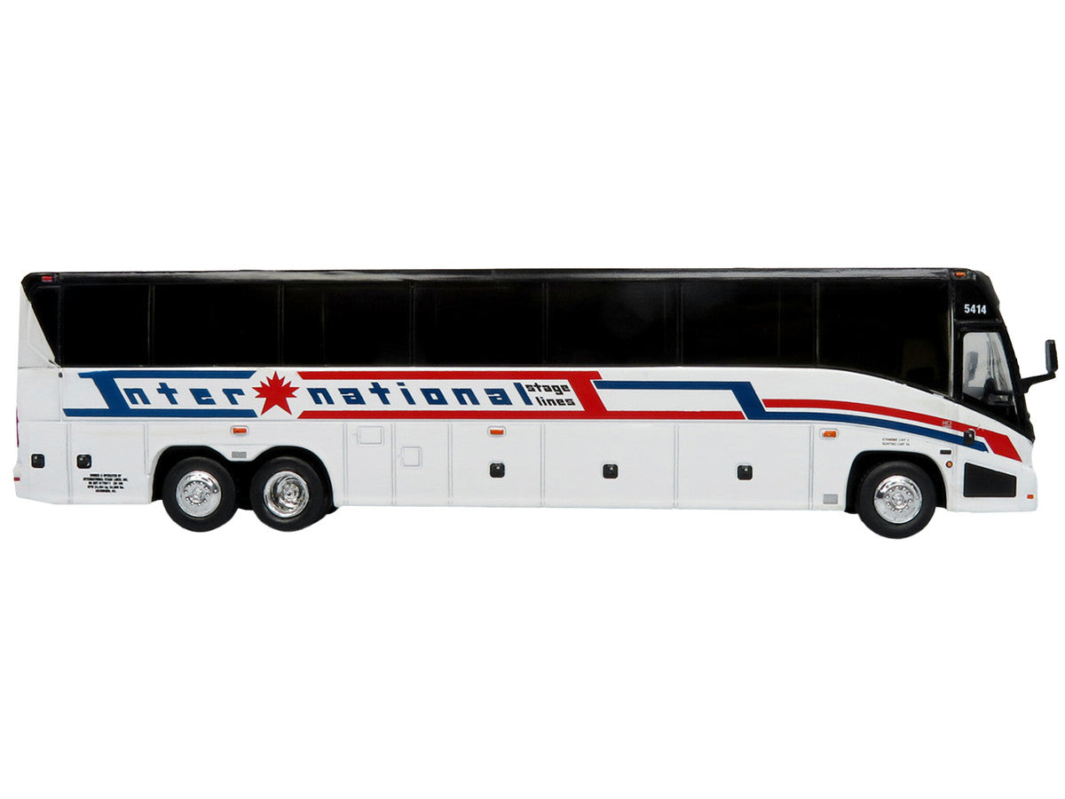 MCI J4500 Coach Bus "International Stage Lines" White "The Bus & Motorcoach Collection" Limited Edition to 504 pieces Worldwide 1/87 (HO) Diecast Model by Iconic Replicas LuxuryLifeWay Online Store