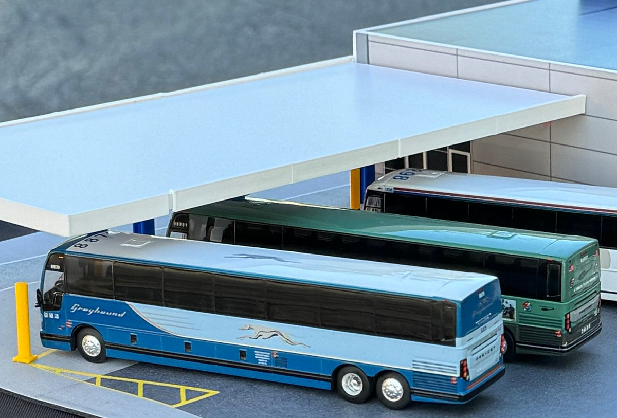 Greyhound Bus Station Diorama EZ Assembly Kit 1/87 (HO) Model by Iconic Replicas LuxuryLifeWay Online Store