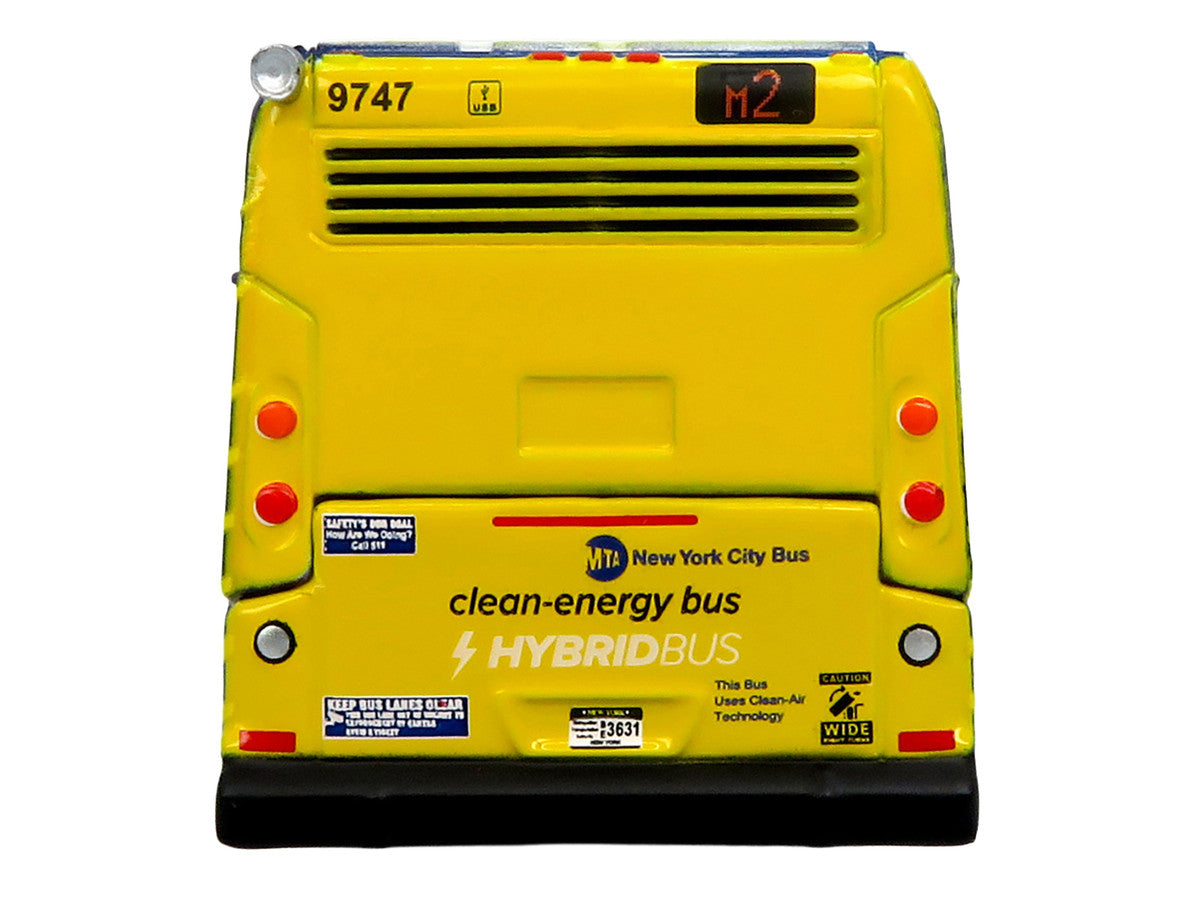 Nova Bus LFSH HEV Hybrid Transit Bus "MTA New York City" Blue with Yellow Graphics Limited Edition to 504 pieces Worldwide 1/87 (HO) Diecast Model by Iconic Replicas LuxuryLifeWay Online Store