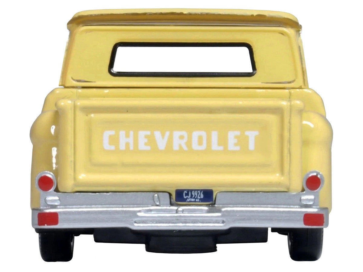 1965 Chevrolet C10 Stepside Pickup Truck Yellow 1/87 (HO) Scale Diecast Model Car by Oxford Diecast LuxuryLifeWay Online Store