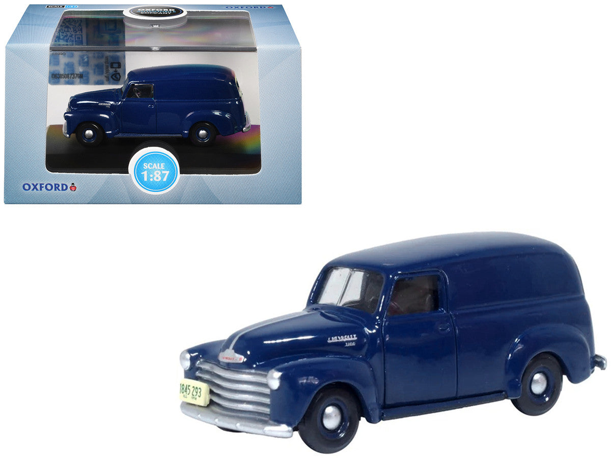 1950 Chevrolet Panel Van Mariner Blue 1/87 (HO) Scale Diecast Model Car by Oxford Diecast LuxuryLifeWay Online Store
