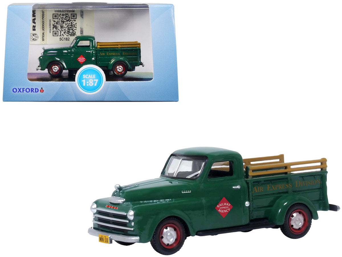 1948 Dodge B-1B Pickup Truck Green "Railway Express Agency" 1/87 (HO) Scale Diecast Model Car by Oxford Diecast LuxuryLifeWay Online Store