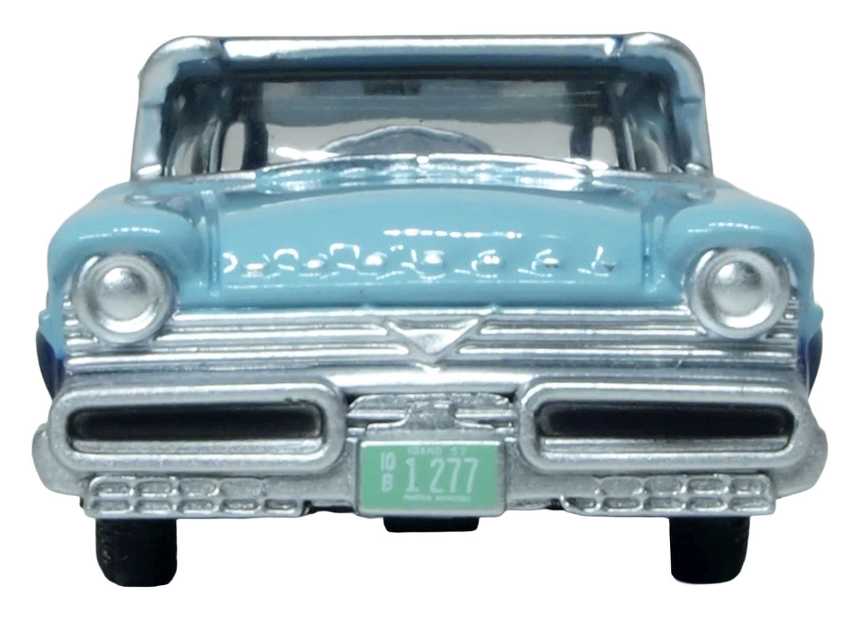 1957 Mercury Montclair Nantucket Blue Metallic and Pacific Blue Two-Tone 1/87 (HO) Scale Diecast Model Car by Oxford Diecast LuxuryLifeWay Online Store