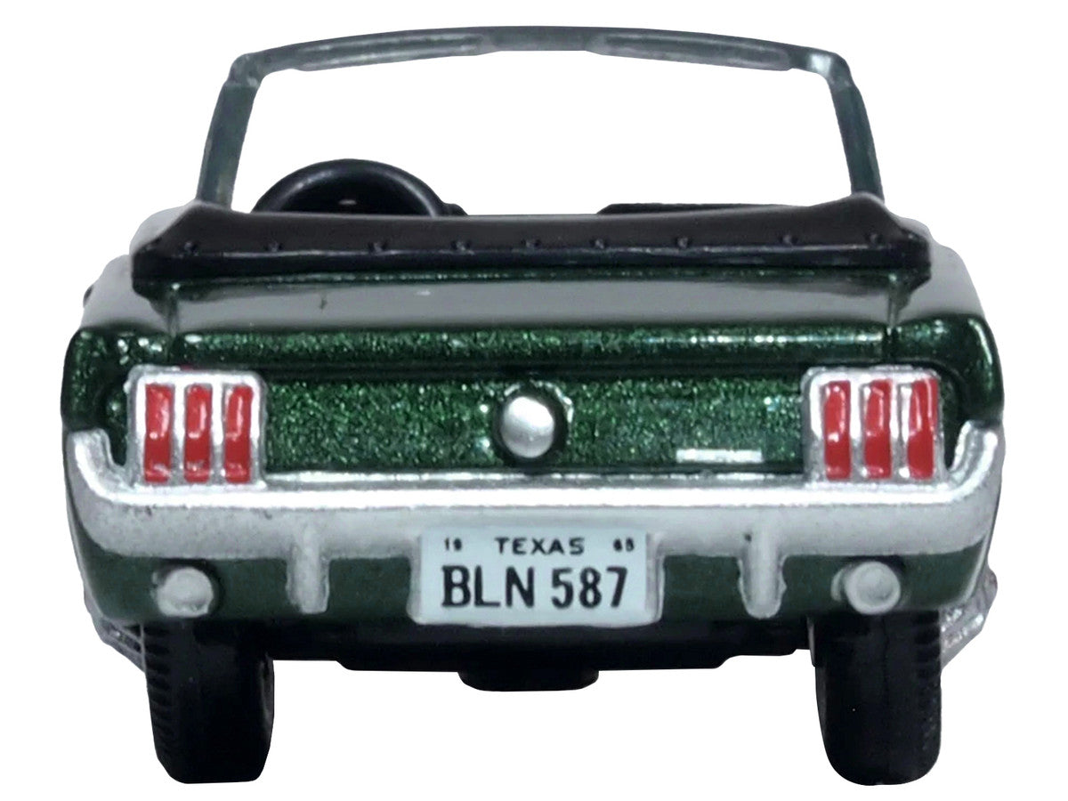 1965 Ford Mustang Convertible Ivy Green Metallic 1/87 (HO) Scale Diecast Model Car by Oxford Diecast LuxuryLifeWay Online Store