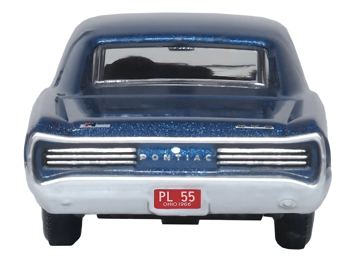 1966 Pontiac GTO Fontaine Blue Metallic 1/87 (HO) Scale Diecast Model Car by Oxford Diecast LuxuryLifeWay Online Store