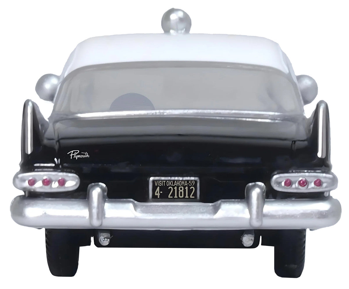 1959 Plymouth Savoy Black and White "Oklahoma Highway Patrol" 1/87 (HO) Scale Diecast Model Car by Oxford Diecast LuxuryLifeWay Online Store