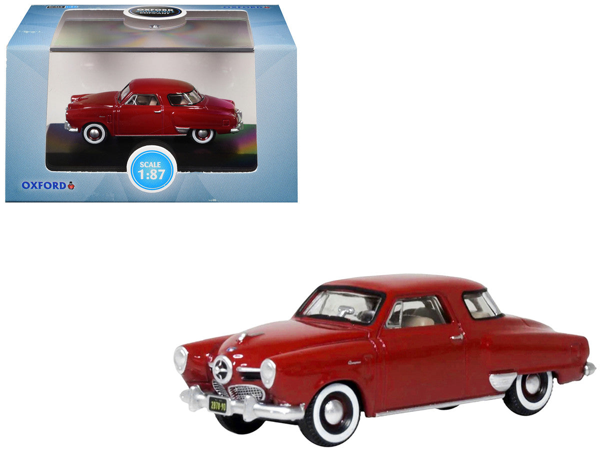 1950 Studebaker Champion Starlight Coupe Commanche Red 1/87 (HO) Scale Diecast Model Car by Oxford Diecast LuxuryLifeWay Online Store