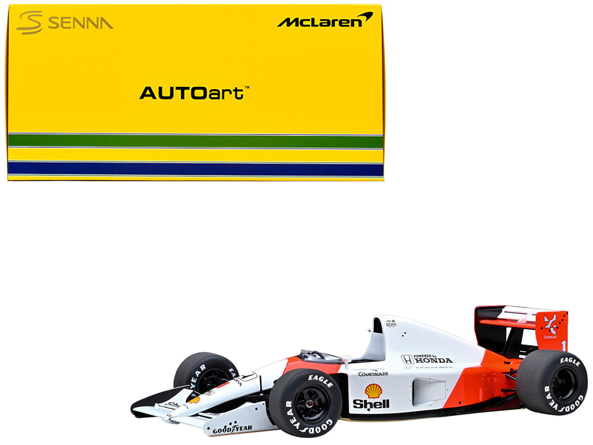 McLaren Honda MP4/6 #1 Ayrton Senna 2nd Place Formula One F1 Japanese GP (1991) (without McLaren Logo) 1/18 Model Car by Autoart LuxuryLifeWay Online Store