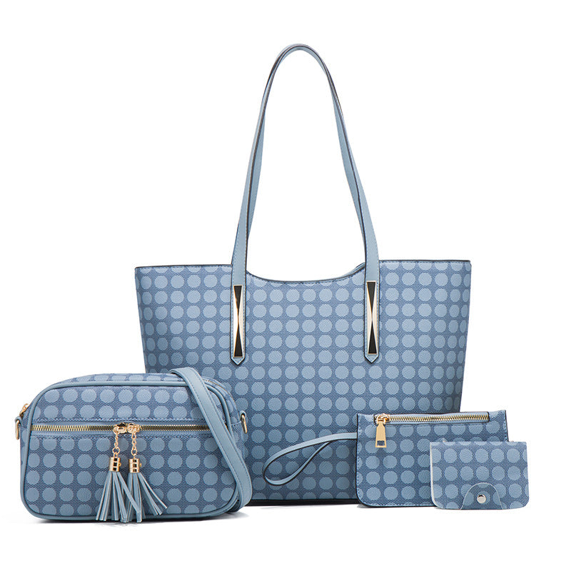 Fashion Polka Dot Four-piece Mother-in-law Bag With Tassel Crossbody Best YouTube Store