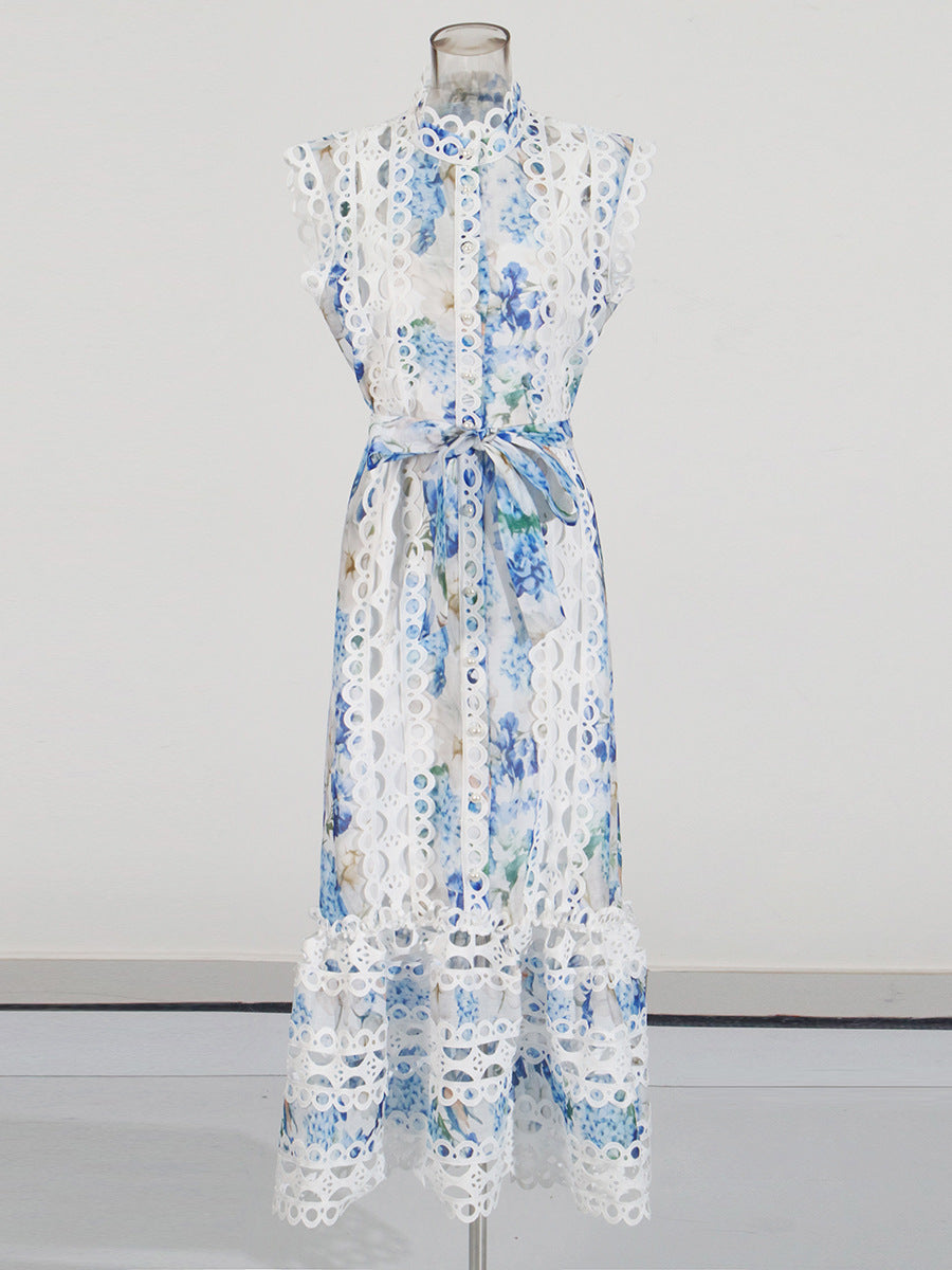 Personality French Embroidery Stitching Dress Women NorixaFashion.com