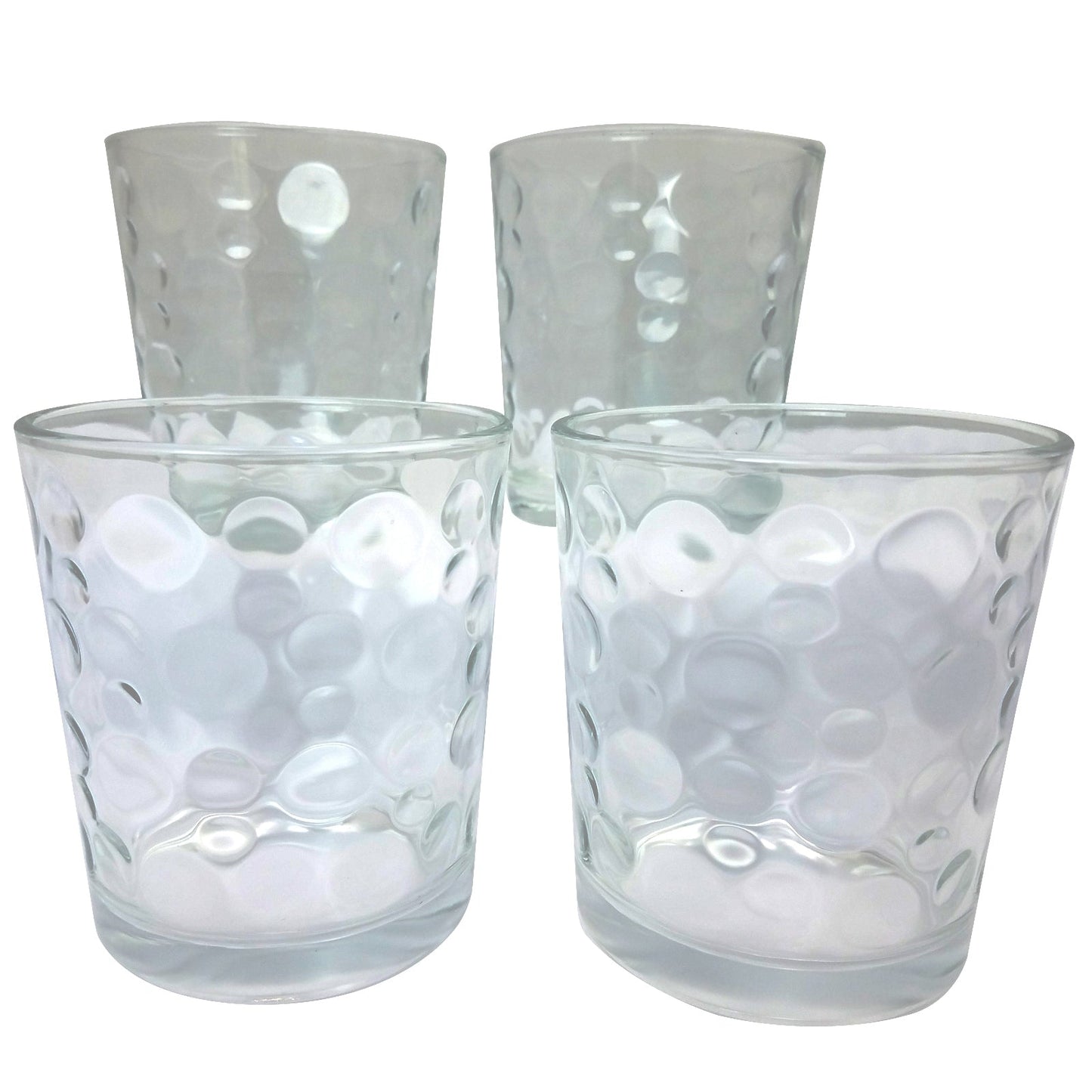 Gibson Home Great Foundations 4-Piece 13 oz. Double Old Fashioned Glass Set, Bubbles Pattern LuxuryLifeWay Online Store