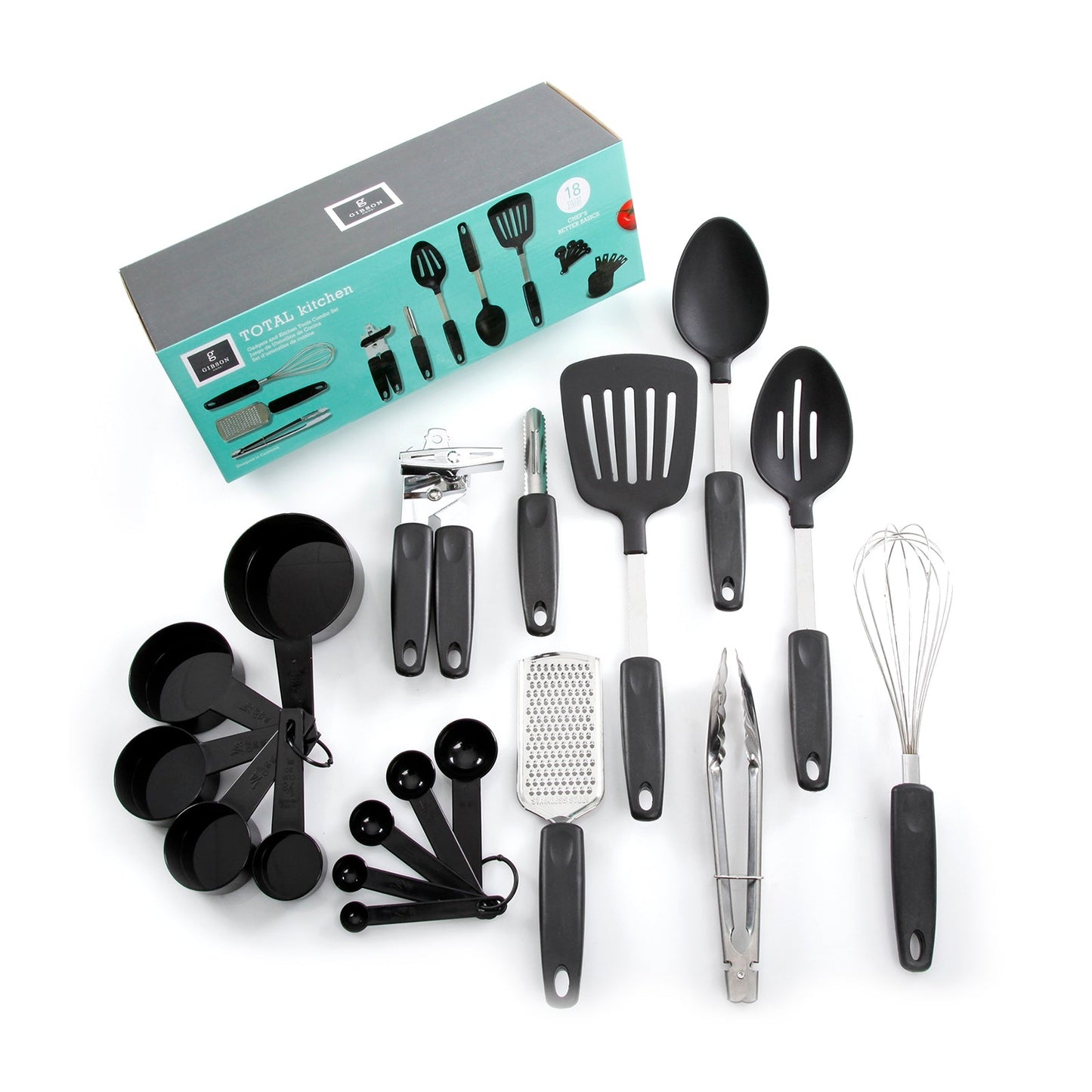 Gibson Home Total Kichen Chefs Better Basics 18-Piece Gadgets and Tools Combo Set LuxuryLifeWay Online Store