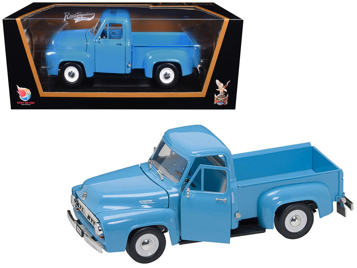 1953 Ford F-100 Pickup Truck Light Blue 1/18 Diecast Model Car by Road Signature LuxuryLifeWay Online Store