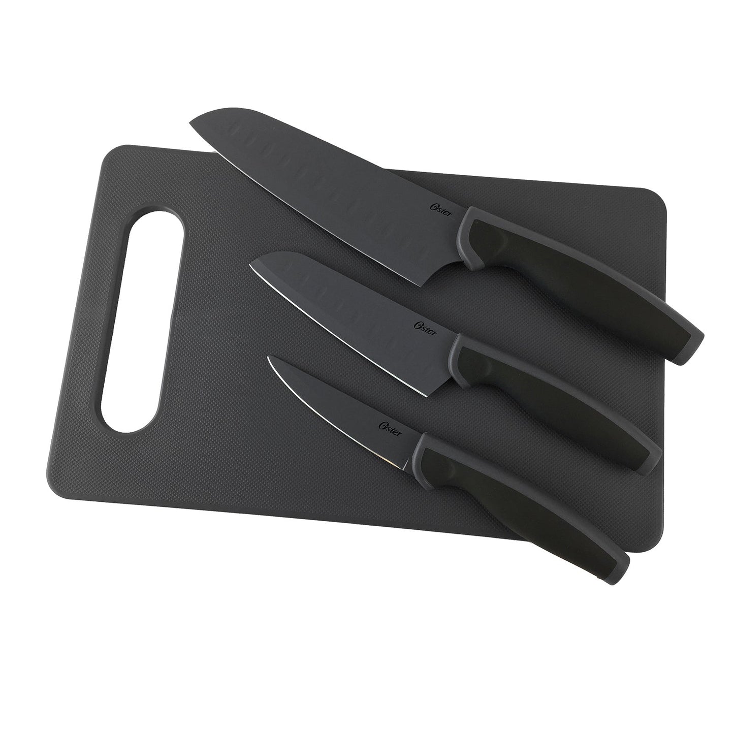Oster Slice Craft 4 Piece Cutlery Knife Set with Cutting Board in Black LuxuryLifeWay Online Store