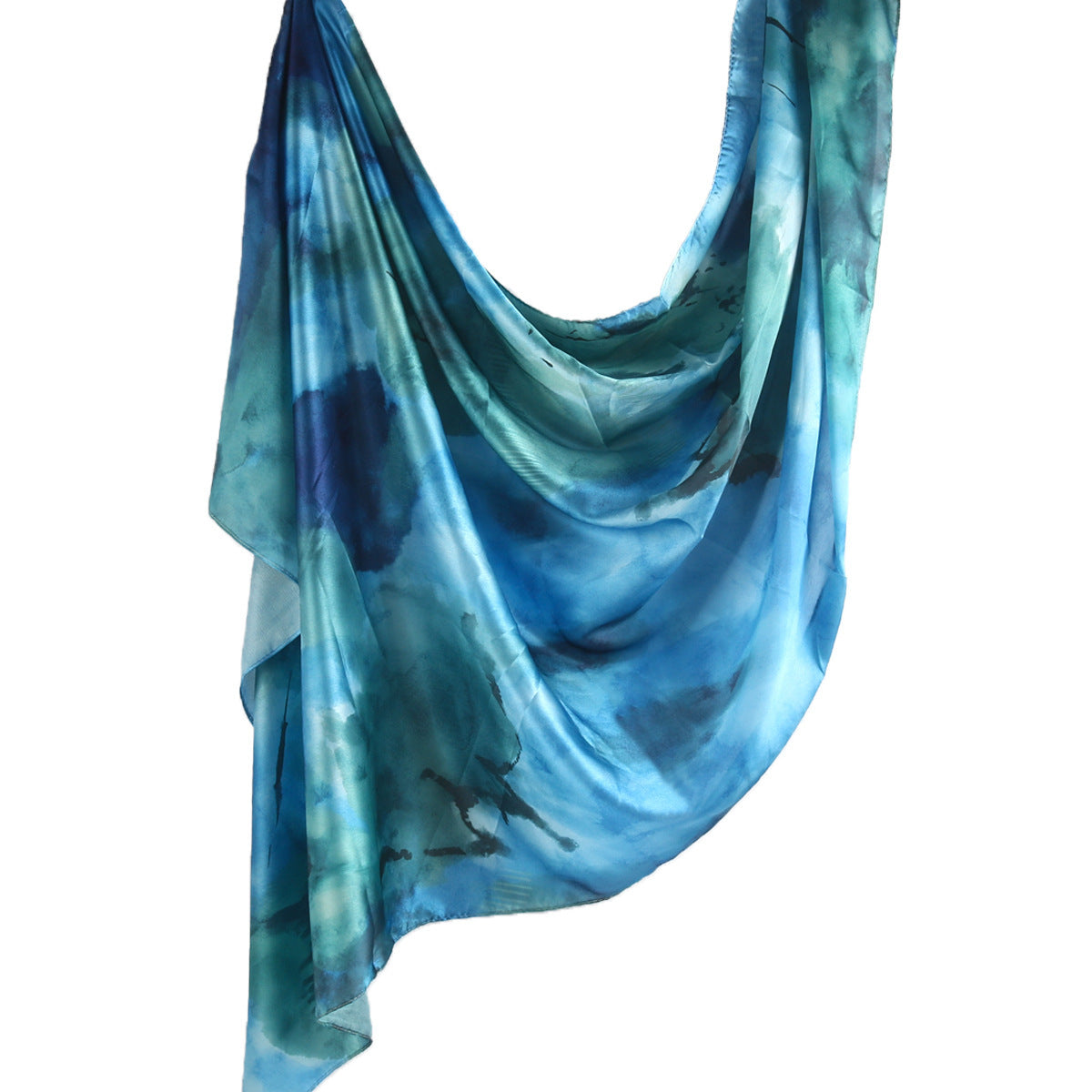 Printed Scarf Silk Ethnic Shawls Premium Marble LadyShow.Store