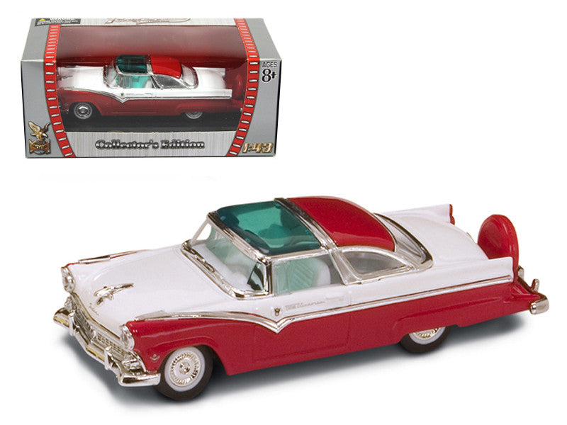 1955 Ford Crown Victoria Red and White 1/43 Diecast Model Car by Road Signature LuxuryLifeWay Online Store