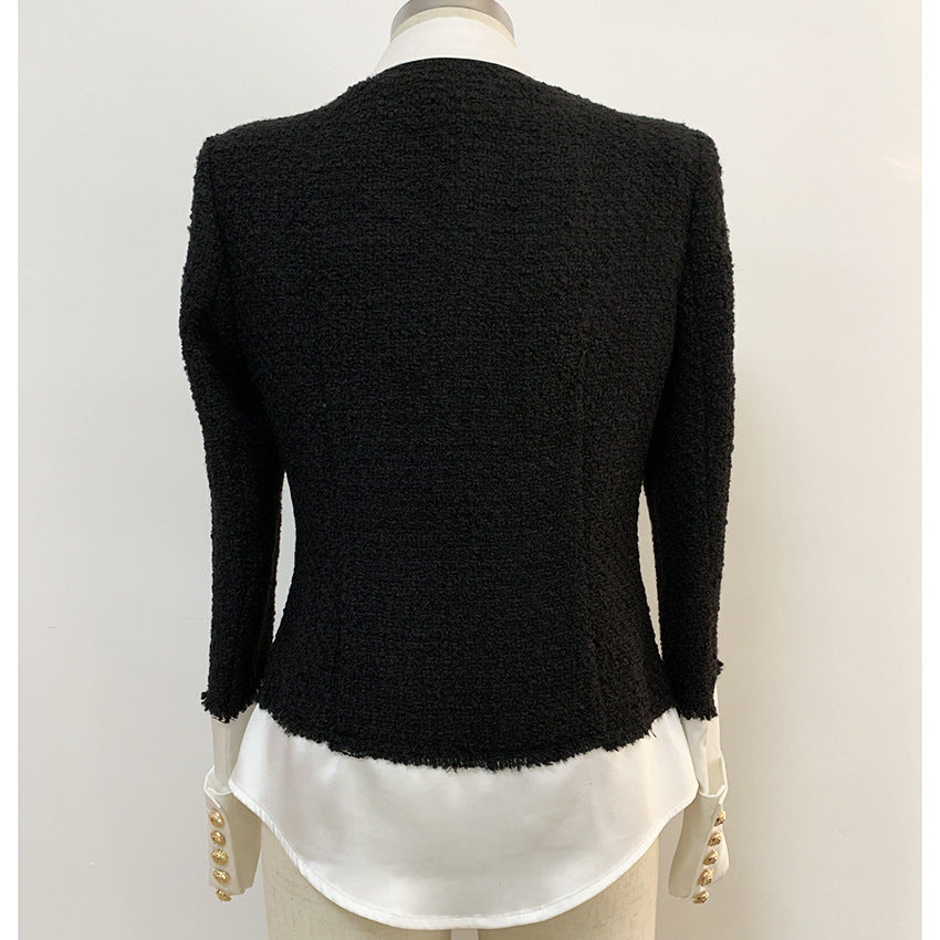 Stitching lion button shirt jacket jacket CJD