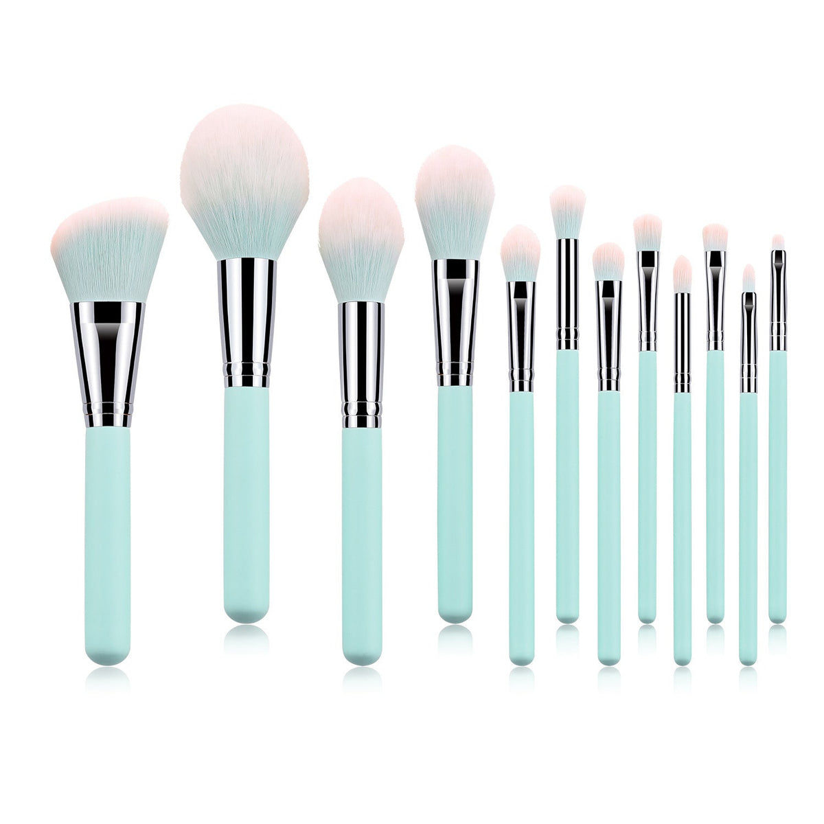 12 light blue makeup brushes LadyShow.Store