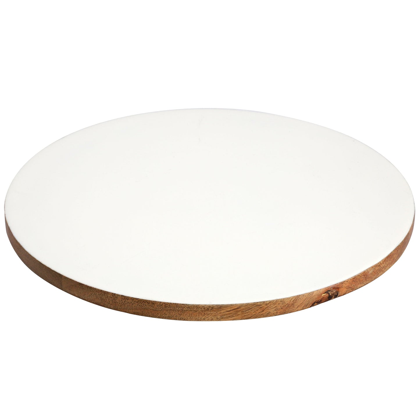 Gibson Home 14 Inch Wood Lazy Susan Serving Board in White LuxuryLifeWay Online Store