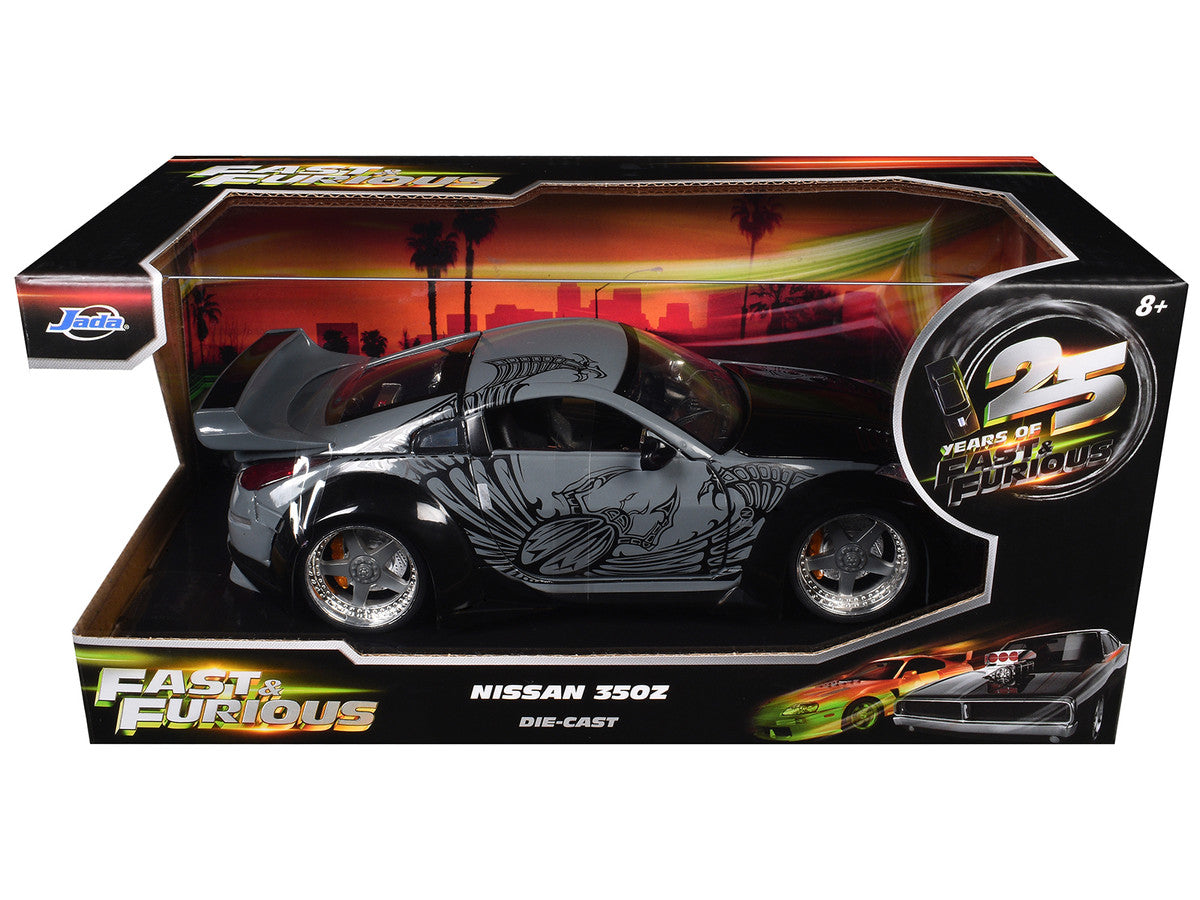 D.K.'s Nissan 350Z Gray and Black with Graphics "Fast & Furious 25th Anniversary" Series 1/24 Diecast Model Car by Jada LuxuryLifeWay Online Store