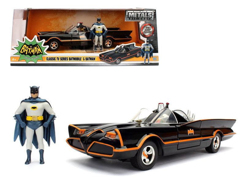 1966 Classic TV Series Batmobile with Diecast Batman and Plastic Robin in the car 1/24 Diecast Model Car by Jada LuxuryLifeWay Online Store