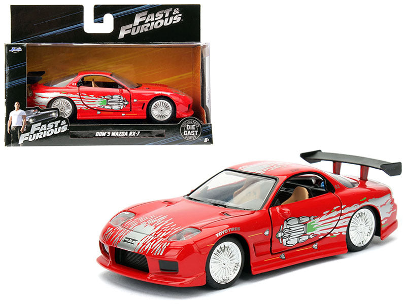 Dom's Mazda RX-7 Red with Graphics "Fast & Furious" Movie 1/32 Diecast Model Car by Jada LuxuryLifeWay Online Store