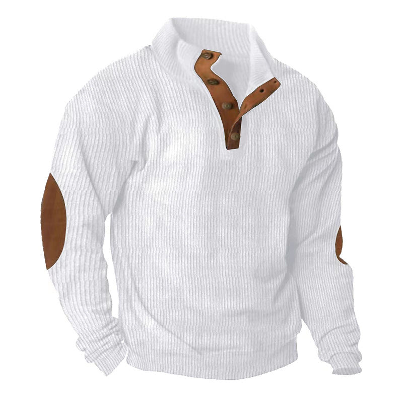 Corduroy Casual Stand Collar Long-sleeved Sweater Best YouTube Store