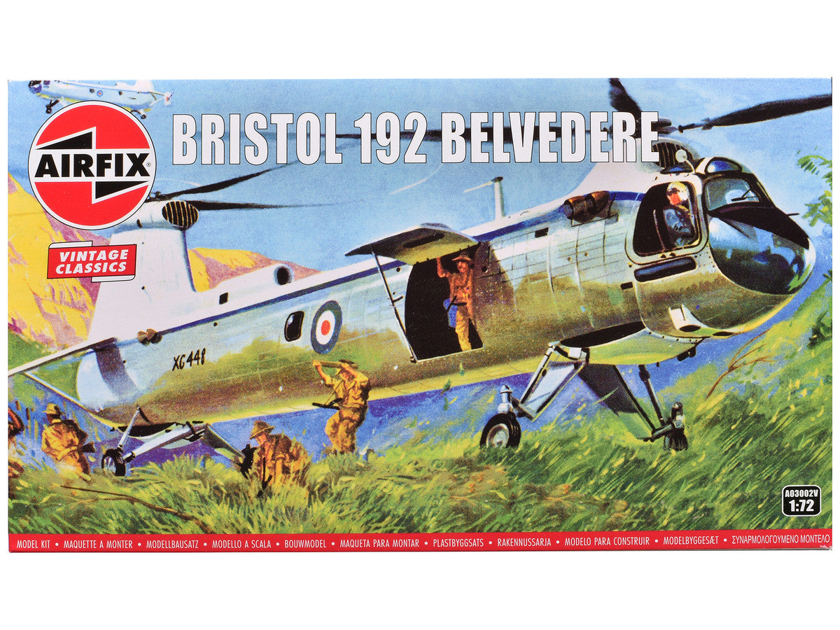 Level 2 Model Kit Bristol 192 Belvedere Helicopter with 2 Scheme Options 1/72 Plastic Model Kit by Airfix LuxuryLifeWay Online Store