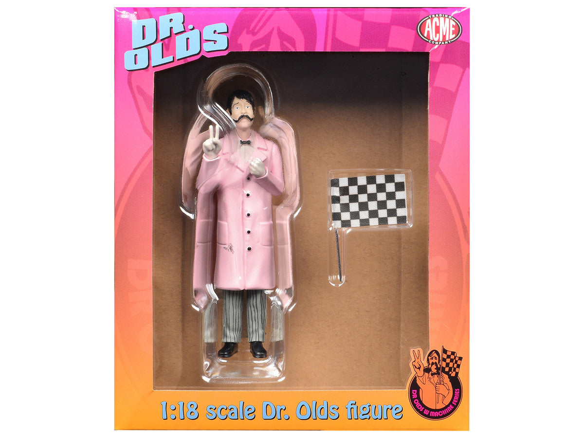 "Dr. Olds" Figure with Flag for 1/18 Scale Models by ACME LuxuryLifeWay Online Store