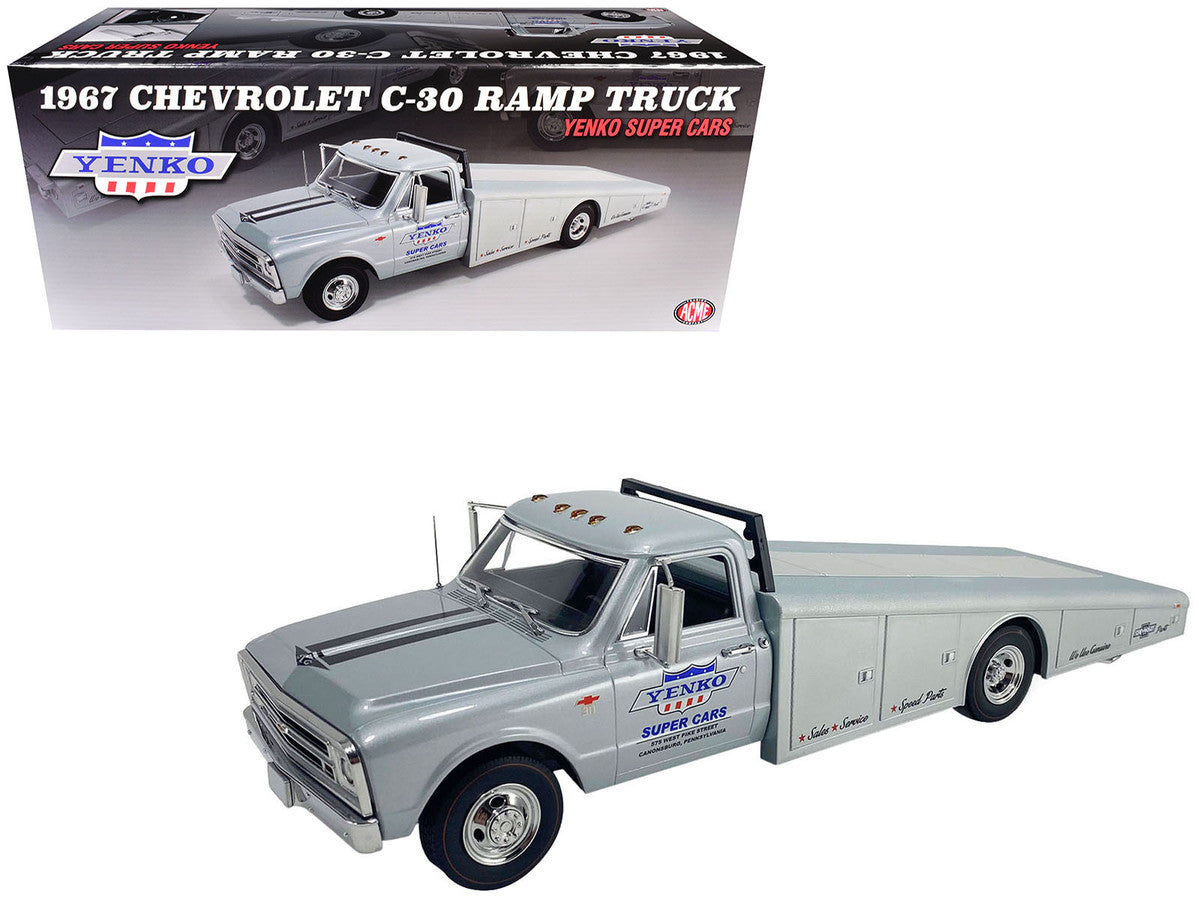 1967 Chevrolet C-30 Ramp Truck "Yenko Super Cars" Silver Metallic Limited Edition to 248 pieces Worldwide 1/18 Diecast Model Car by ACME LuxuryLifeWay Online Store