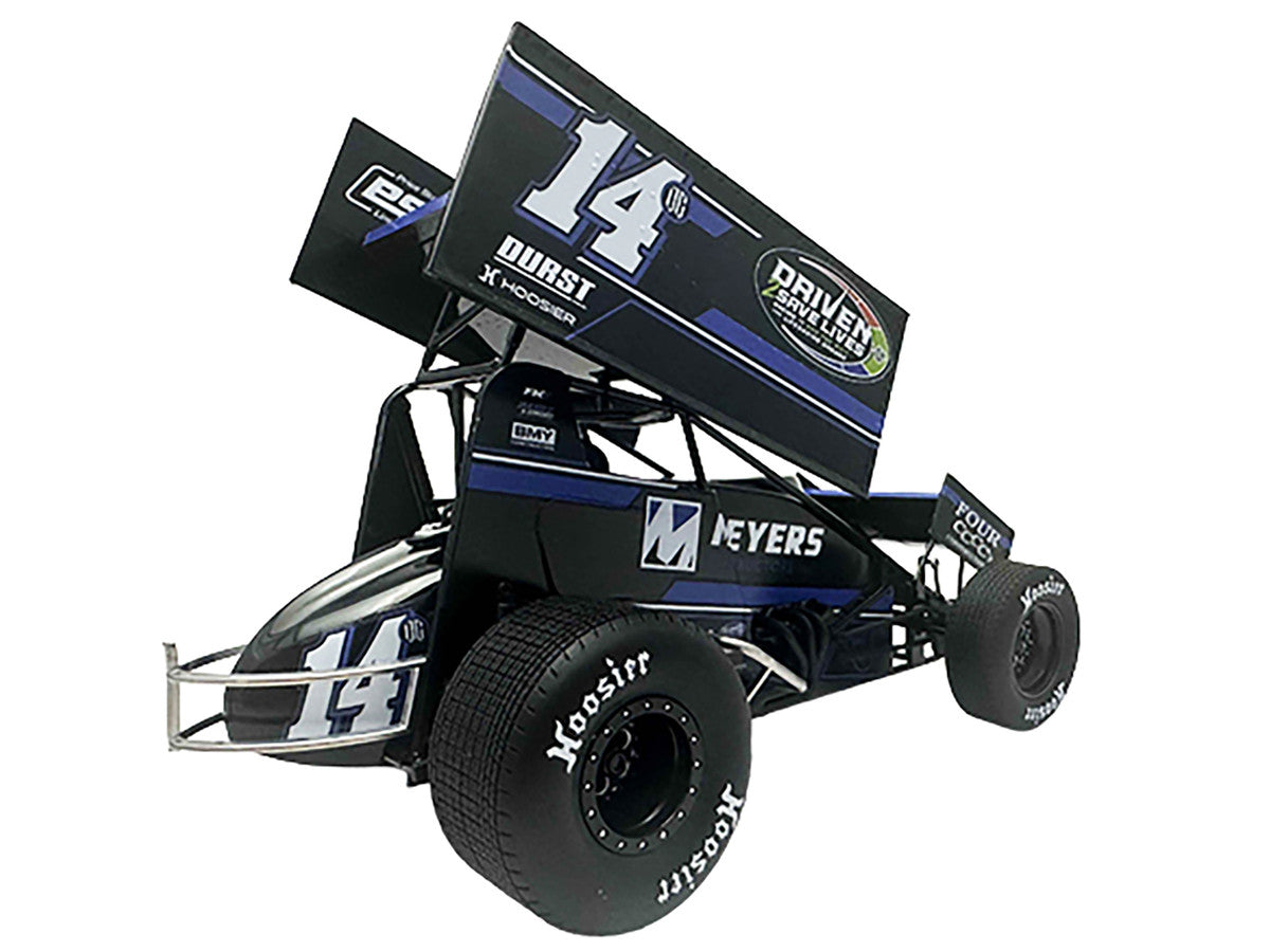 Winged Sprint Car #14CC Corey Day (Blue Version) "Driven 2 Save Lives" Jason Meyers Racing (2025) 1/18 Diecast Model Car by ACME LuxuryLifeWay Online Store